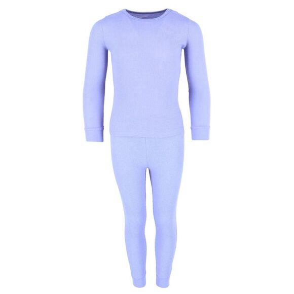 Rene Rofe Girl's Waffle Thermal Long Underwear 2-Piece Set - Picture 1 of 7